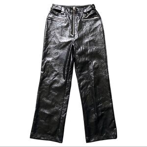 Top shop Black Crackle Vinyl High Waist Pants (2)